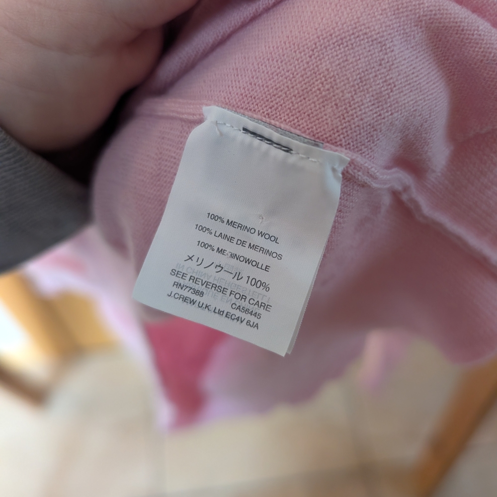 J. Crew Soft Pink V-Neck Sweater with Tie - Picture 3 of 5